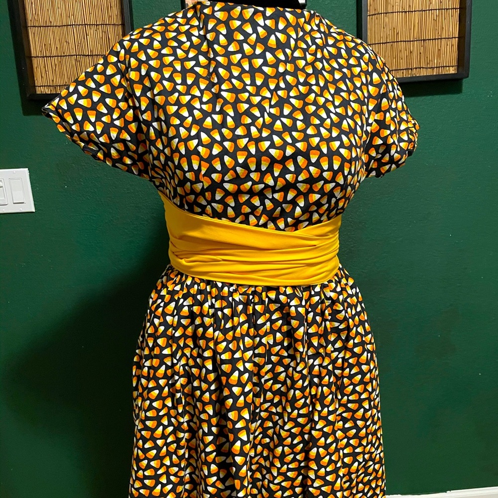 Retro vintage handmade candy corn dress w/ pockets